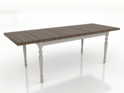 Table à manger 2100x800 mm (extensible, RAL 7044, frêne noyer éclairci)