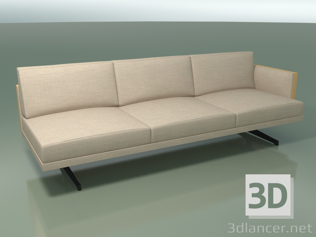 3d model End module 5245 (left armrest, H-legs, Natural oak) - preview