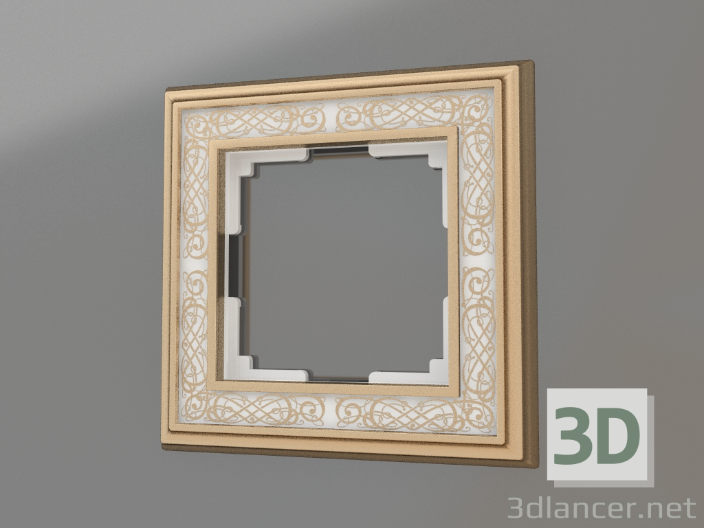 3d model Frame for 1 post Palacio Gracia (gold-white) - preview