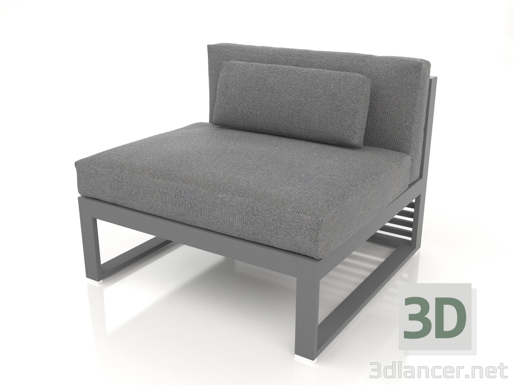 modèle 3D Canapé modulable, section 3 (Anthracite) - preview