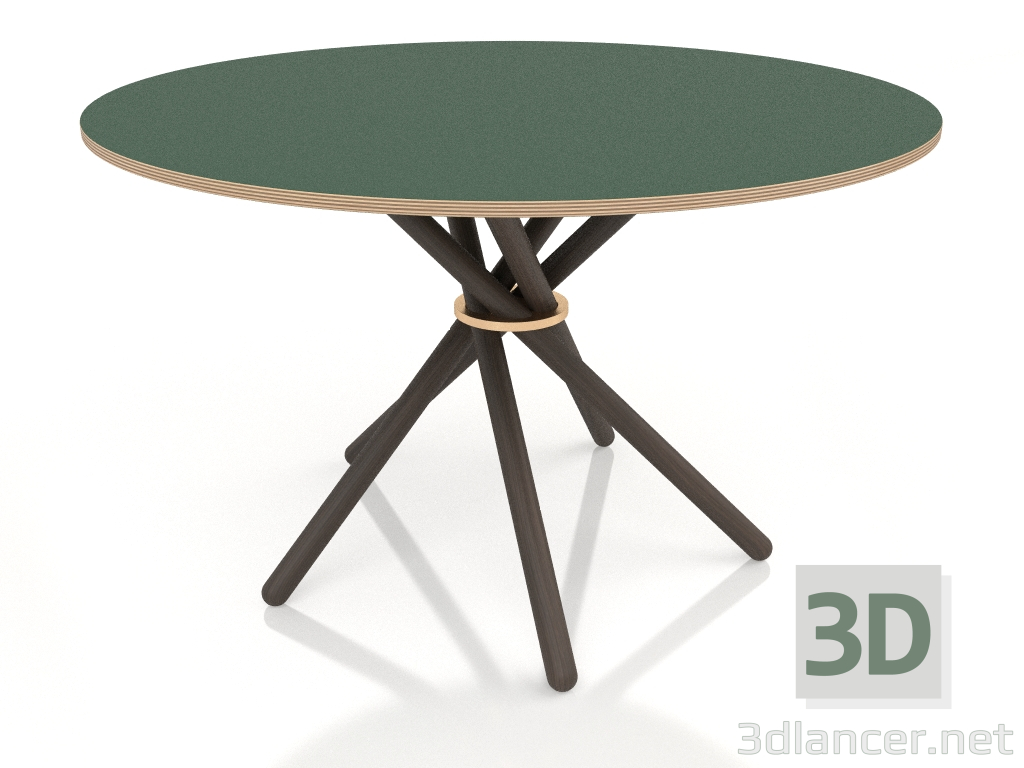 modello 3D Tavolo da pranzo Hector 120 (Linoleum VERDE scuro) - anteprima