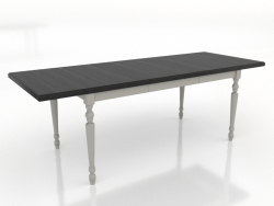 Table à manger 2100x800 mm (rallongée, RAL 7044, noir RAL 9005)