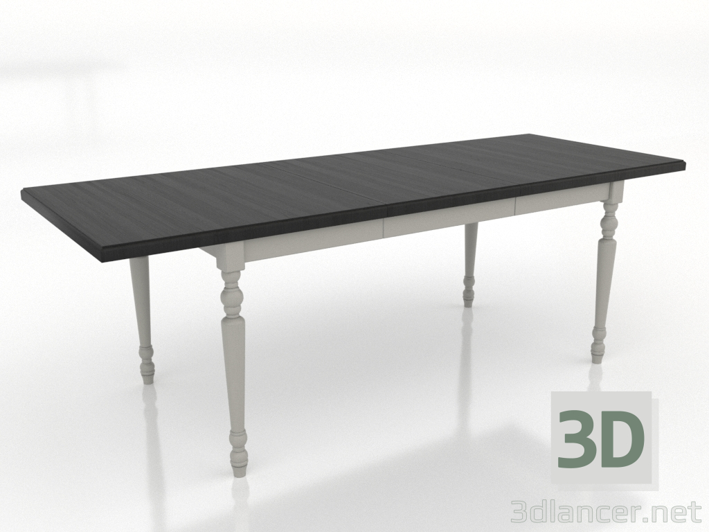 3d model Mesa de comedor 2100x800 mm (extendida, RAL 7044, negro RAL 9005) - vista previa 3d model Mesa de comedor 2100x800 mm (extendida, RAL 7044, negro RAL 9005) - vista previa