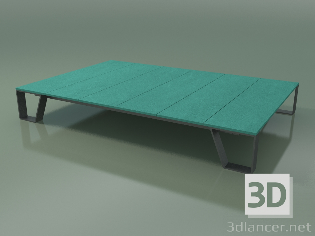 Modelo 3d Mesa de centro de exterior InOut (955, alumínio lacado cinza, ripas de pedra de lava esmaltada turqu - preview