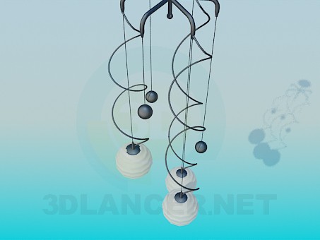 Modelo 3d Candelabro com espirais e bolas - preview