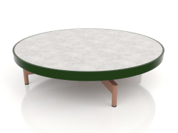 Table basse ronde Ø90x22 (Vert bouteille, DEKTON Kreta)