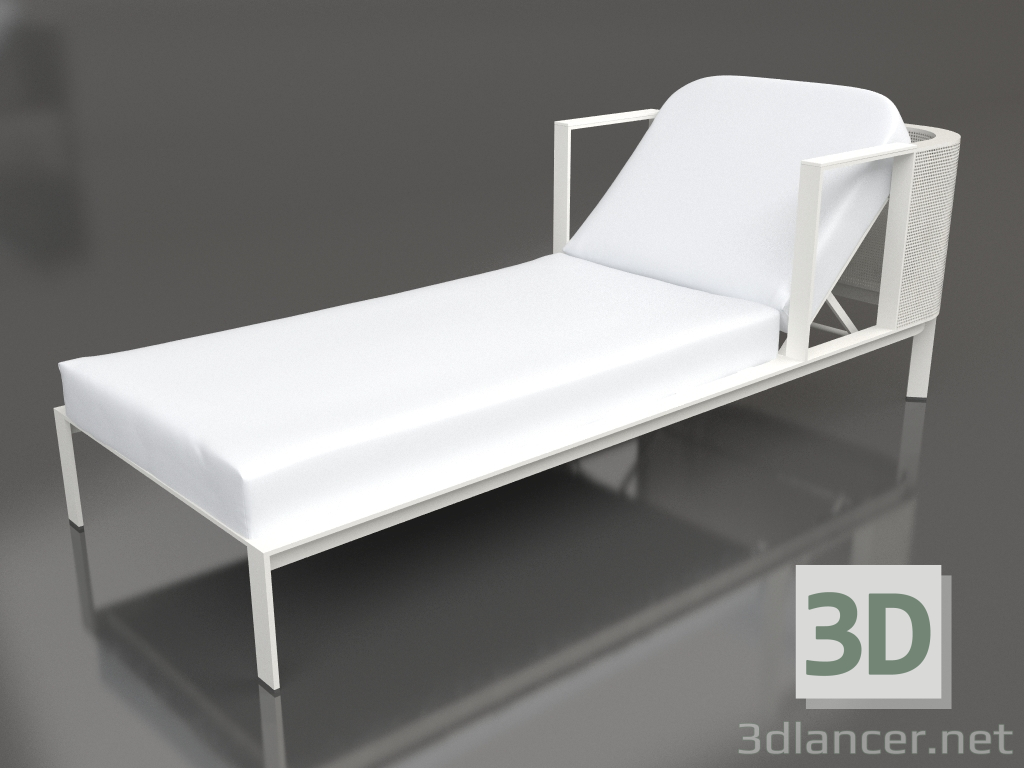 modello 3D Chaise longue con poggiatesta rialzato (Grigio agata) - anteprima