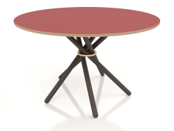 Mesa de jantar Hector 120 (Linóleo Escuro VERMELHO)