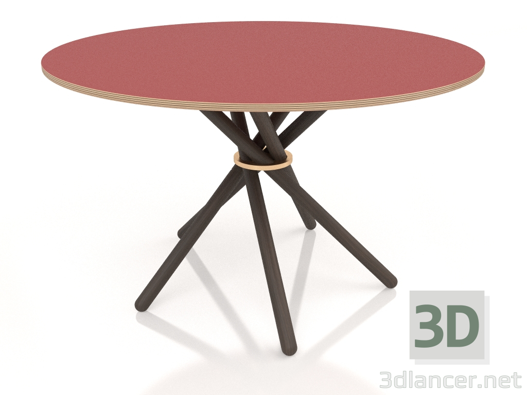 3d model Dining table Hector 120 (Dark Linoleum RED) - preview