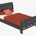 3d model Cama individual con tapicería de cuero - vista previa