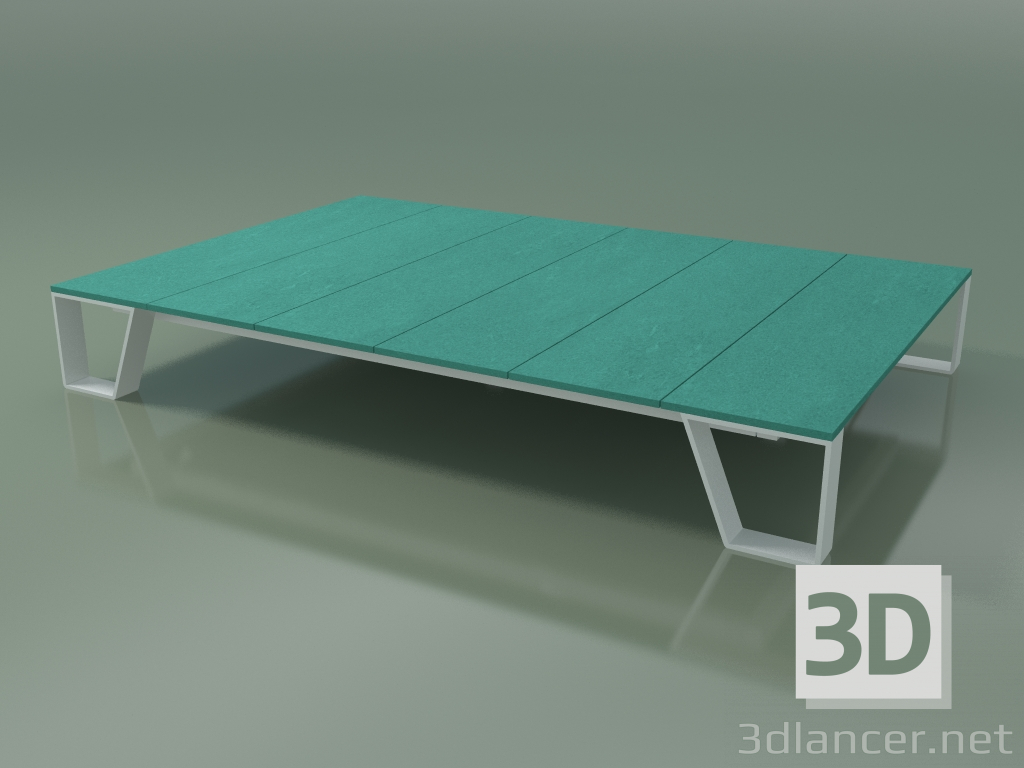 3D Modell Couchtisch im Freien InOut (955, weiß lackiertes Aluminium, türkis emaillierte Lavasteinlatten) - Vorschau