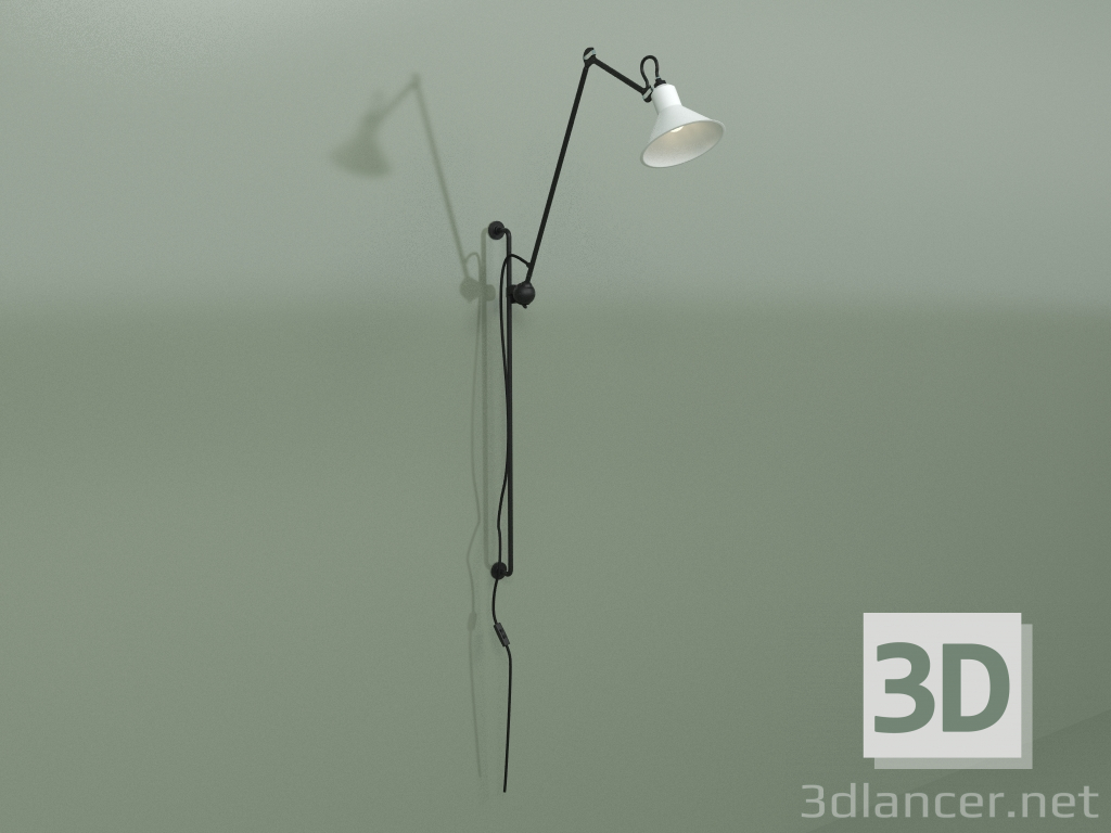 Modelo 3d Candeeiro de parede Bernard-Albin Gras Style (branco) - preview