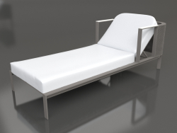 Chaise longue com encosto de cabeça elevado (cinza quartzo)