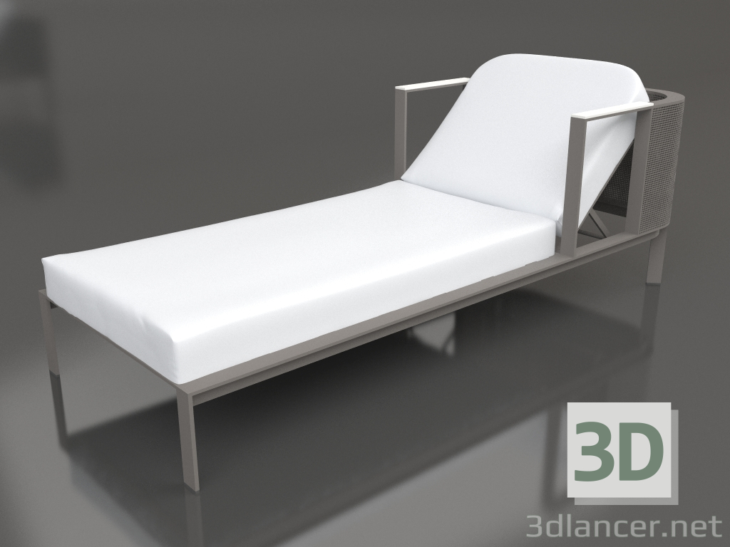 3d model Chaise longue con reposacabezas elevado (Gris cuarzo) - vista previa