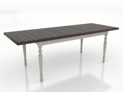 Table à manger 2100x800 mm (extensible, RAL 7044, frêne noyer)