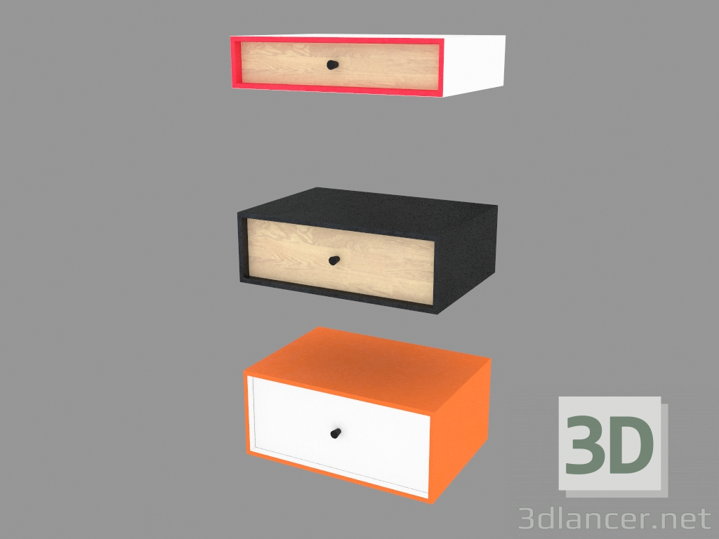 3D Modell Regale (45x30cm, H = 10, 15, 20cm) - Vorschau