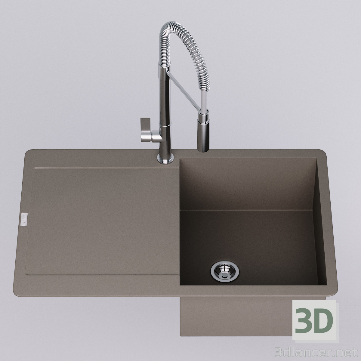 3d Franke Maris MRG 211-77 Sink with faucet Franke fox pro model buy - render