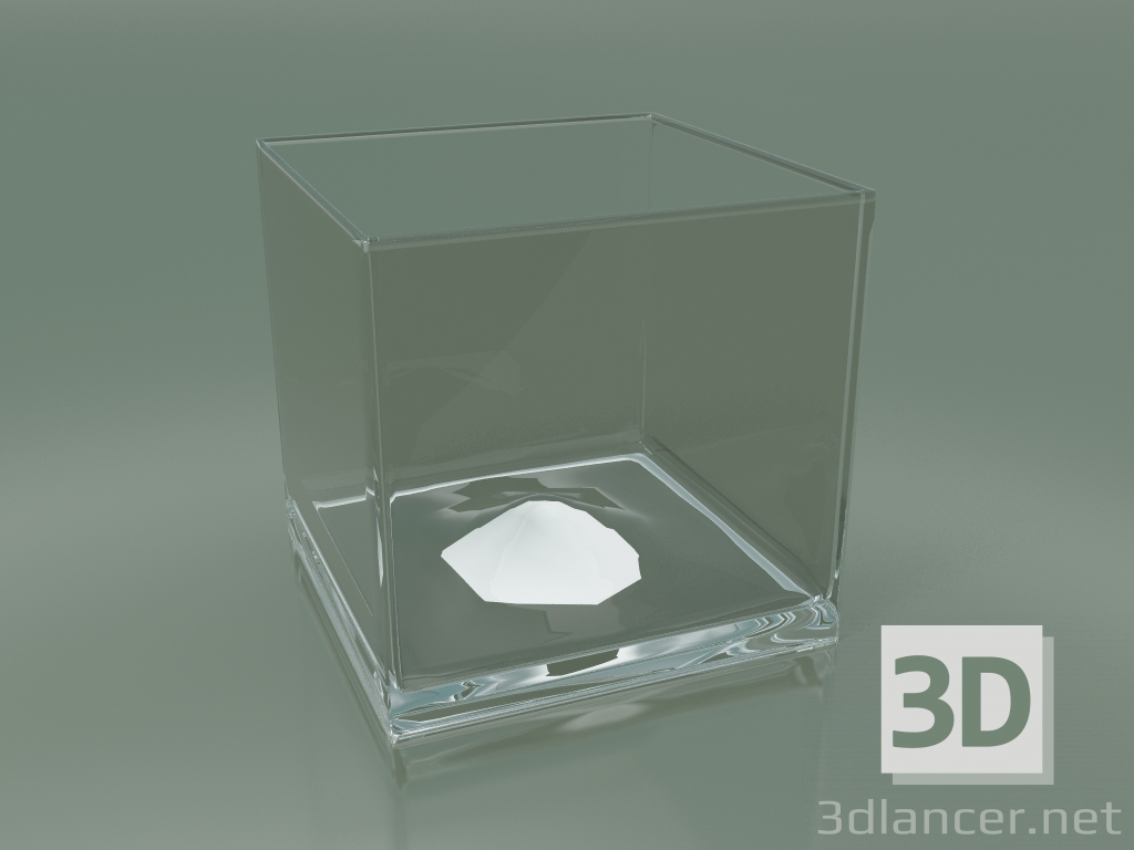 3d model Florero de vidrio (H 14cm, 14x14cm) - vista previa