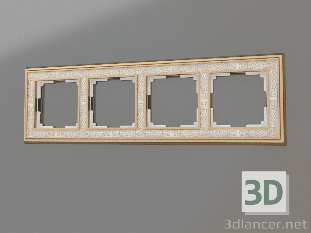 3d model Frame for 4 posts Palacio Gracia (gold-white) - preview