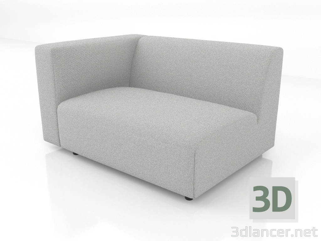 3d model Módulo sofá 1 plaza (L) 103x90 con reposabrazos a la izquierda - vista previa