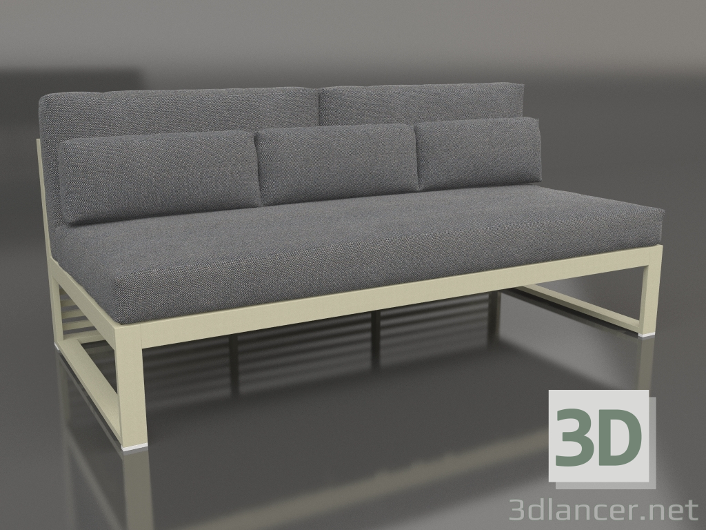 3d model Sofá modular, sección 4, respaldo alto (Oro) - vista previa