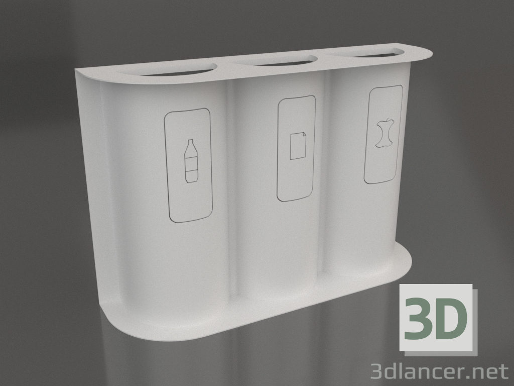 3d model Contenedor 3 tanques MEDIO (180 L) - vista previa