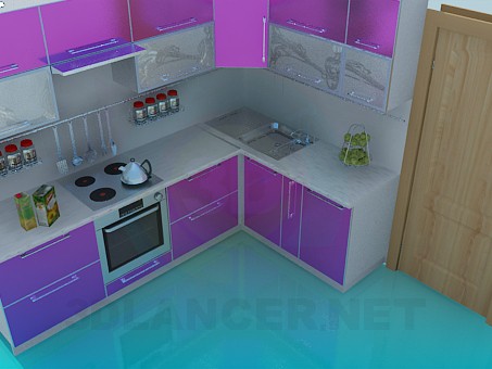 modèle 3D Cuisine rose - preview