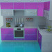 3d model Pink kitchen - preview