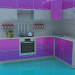 3d model Pink kitchen - preview