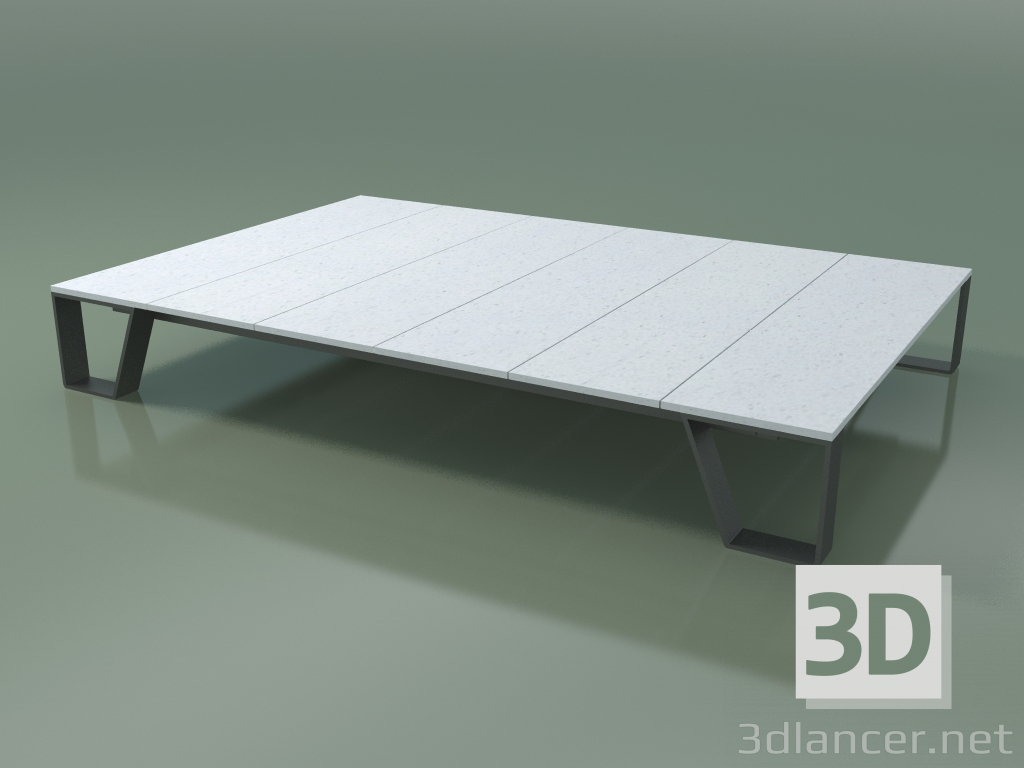 Modelo 3d Mesa de centro de exterior InOut (955, alumínio lacado cinza, ripas de pedra de lava esmaltada branc - preview