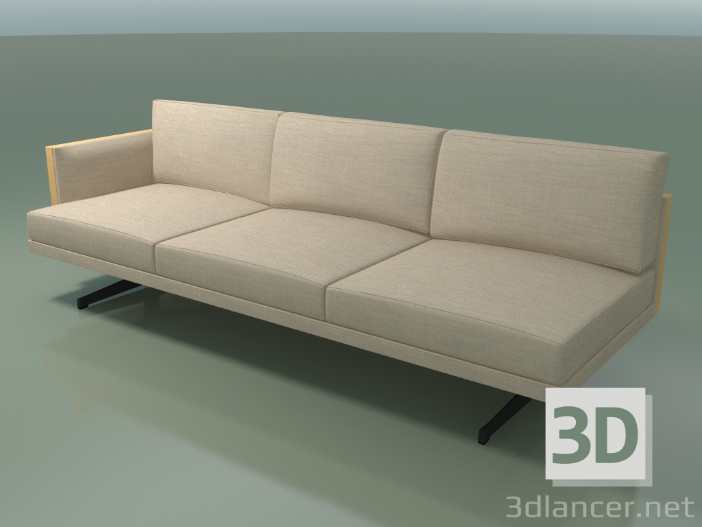 modello 3D Modulo terminale 5246 (bracciolo destro, gambe a H, rovere naturale) - anteprima