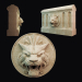 3d Lion head on a bas-relief model buy - render