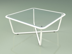 Table basse 001 (Verre nervuré, Métal Lait)