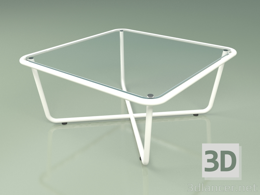 3d model Mesa de centro 001 (vidrio acanalado, metal leche) - vista previa