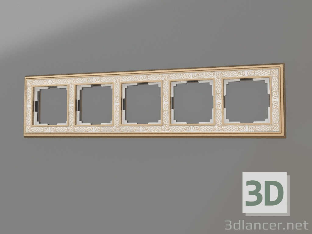 3d model Frame for 5 posts Palacio Gracia (gold-white) - preview