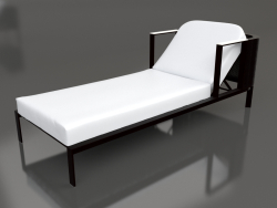 Chaise longue com encosto de cabeça elevado (Preto)