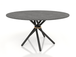 Table à manger Hector 140 (Béton Foncé, Gris Noir)