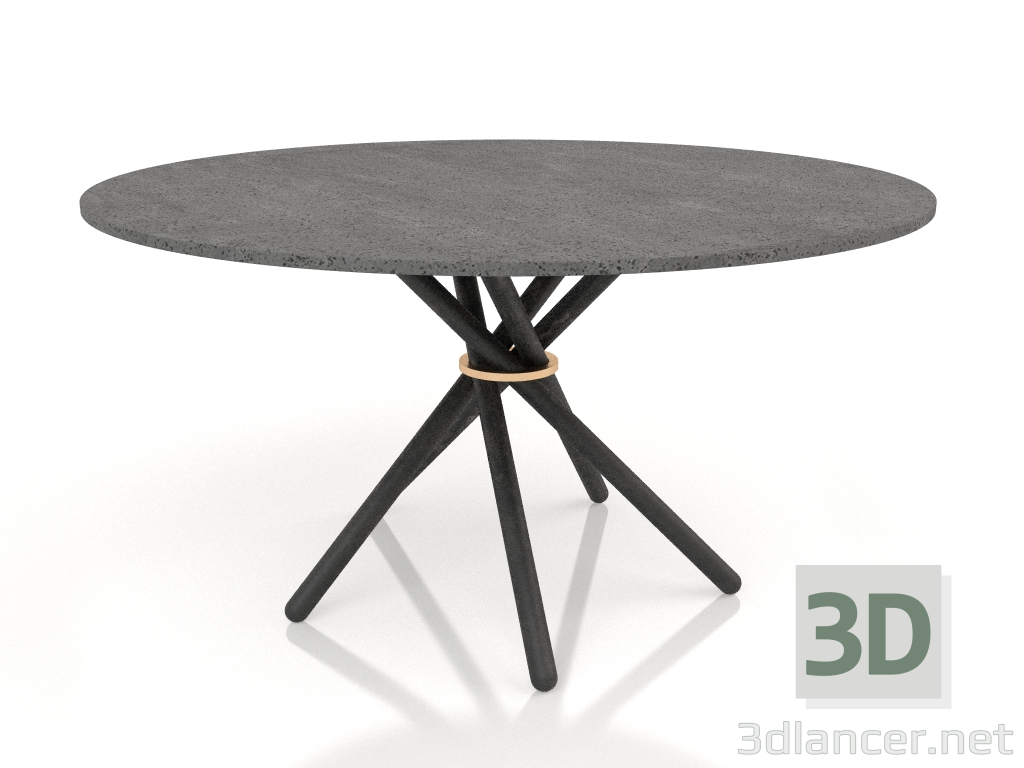 modello 3D Tavolo da pranzo Hector 140 (cemento scuro, grigio nero) - anteprima