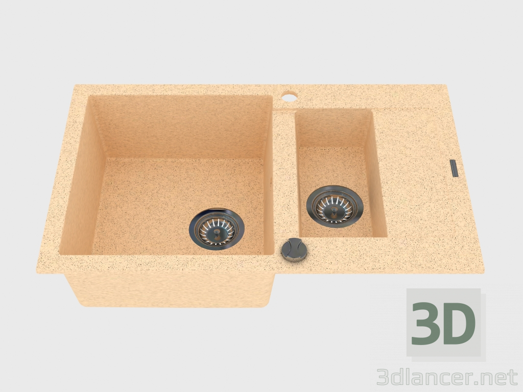 3d model Fregadero de 1,5 tazas con drenaje corto - arenoso Rapido (ZQK 7513) - vista previa