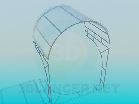 3D Modell Vordach aus Glas - Vorschau