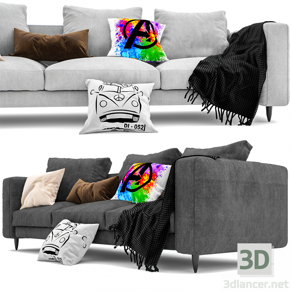 modello 3D di BoConcept Indivi Sofa comprare - rendering