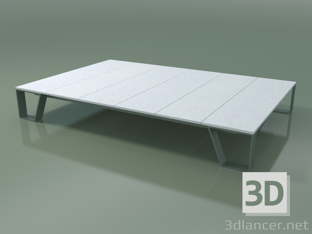 3d model Mesa de centro para exteriores InOut (955, ALLU-SA, listones de piedra de lava esmaltada blanca) - vista previa