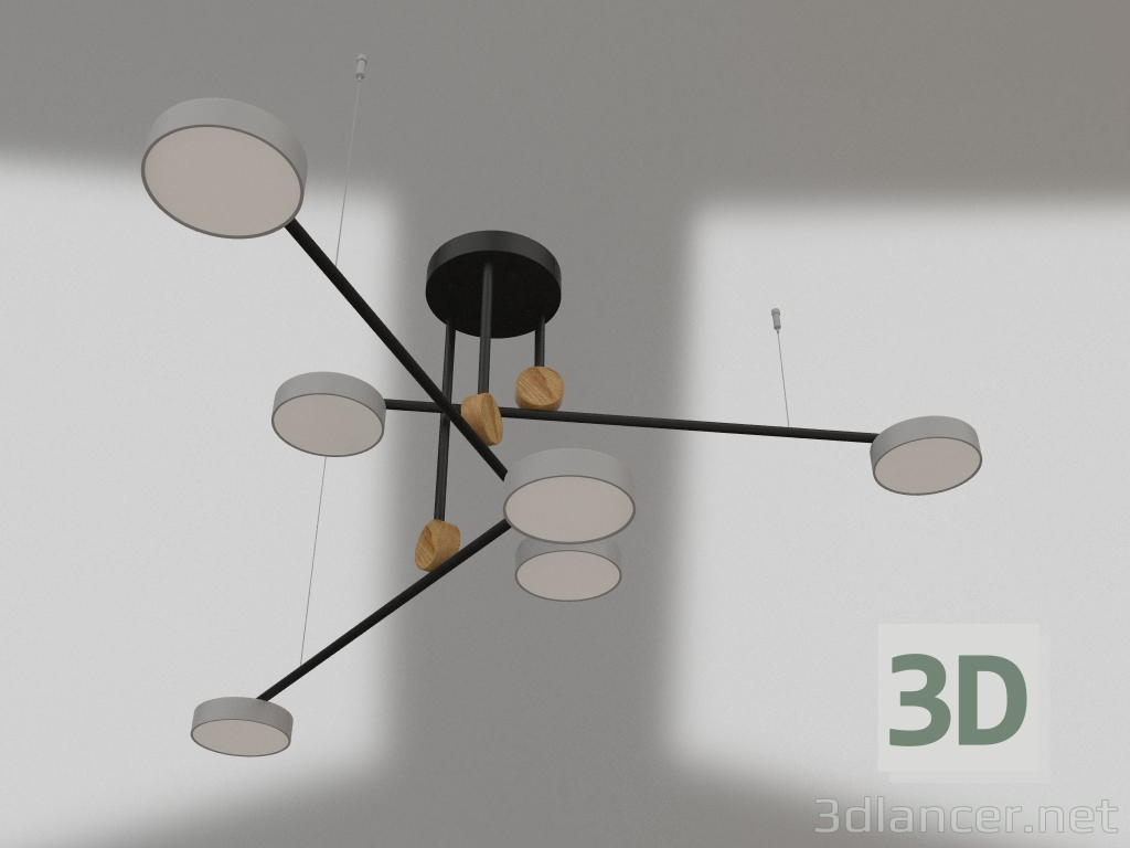 3d model Chandelier Rapis gray (07647-6.16) - preview