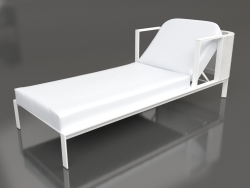 Chaise longue com apoio de cabeça elevado (branco)