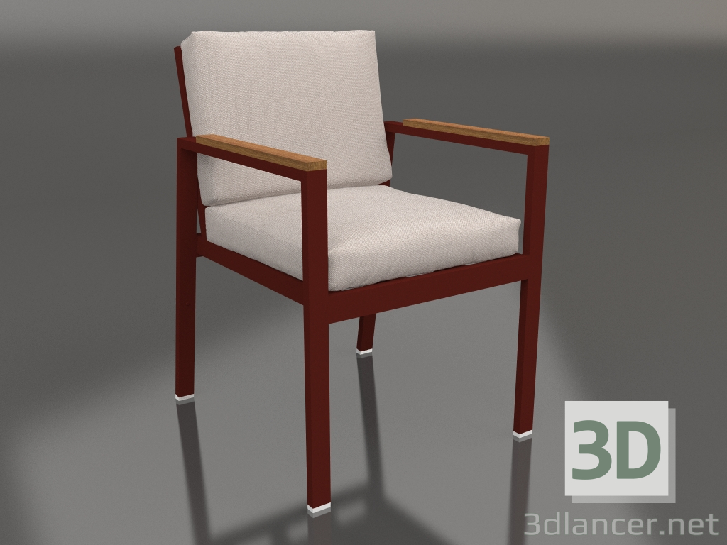 modèle 3D Chaise de salle à manger (rouge vin) - preview