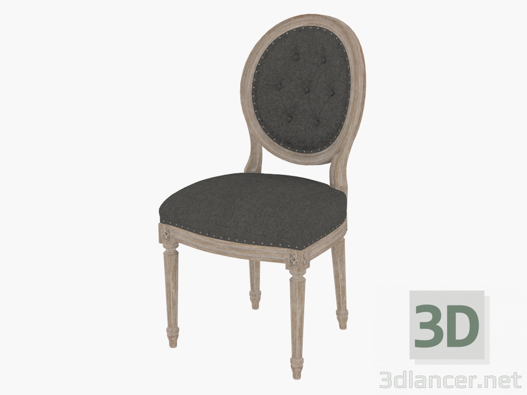 3d модель Стілець обідній FRENCH VINTAGE WOOL LOUIS ROUND BUTTON SIDE CHAIR (8827.0002.2.W006) – превью