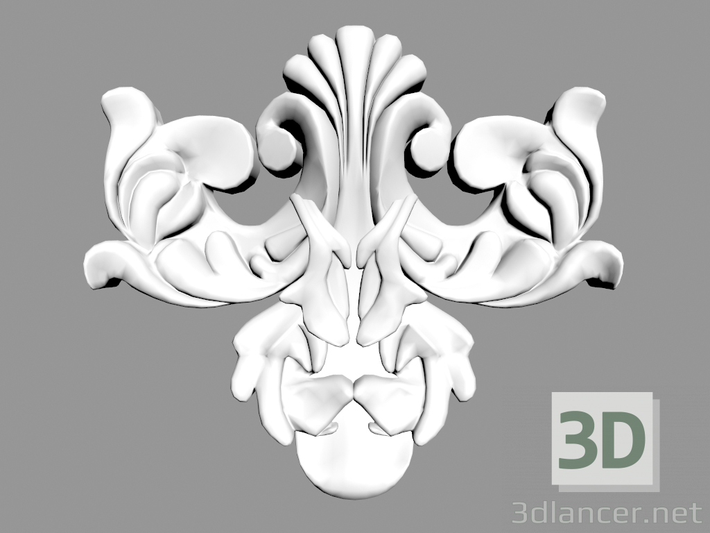 3D Modell Dekorplatte W8037 - Vorschau