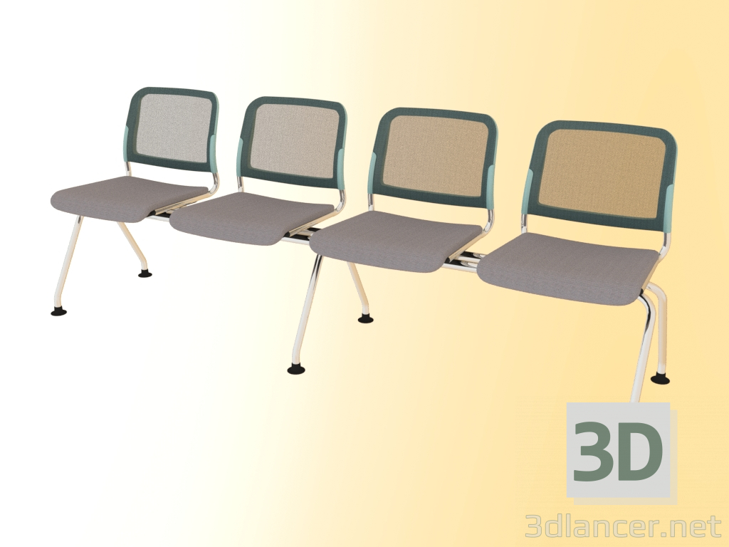 3d model Banco de cuatro plazas (505L4) - vista previa