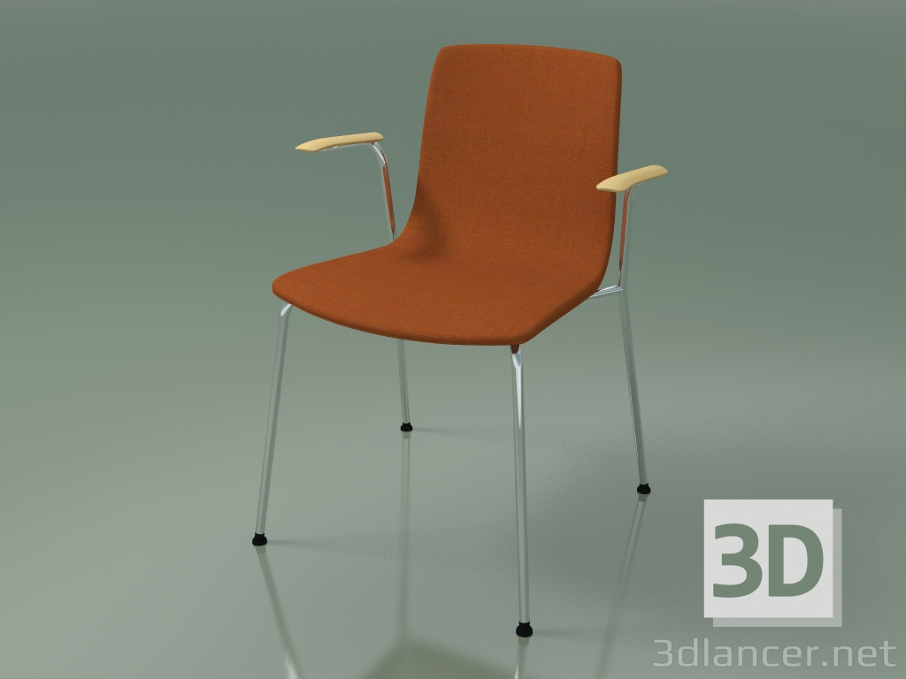 3d model Silla 3952 (4 patas de metal, tapizada, con reposabrazos) - vista previa