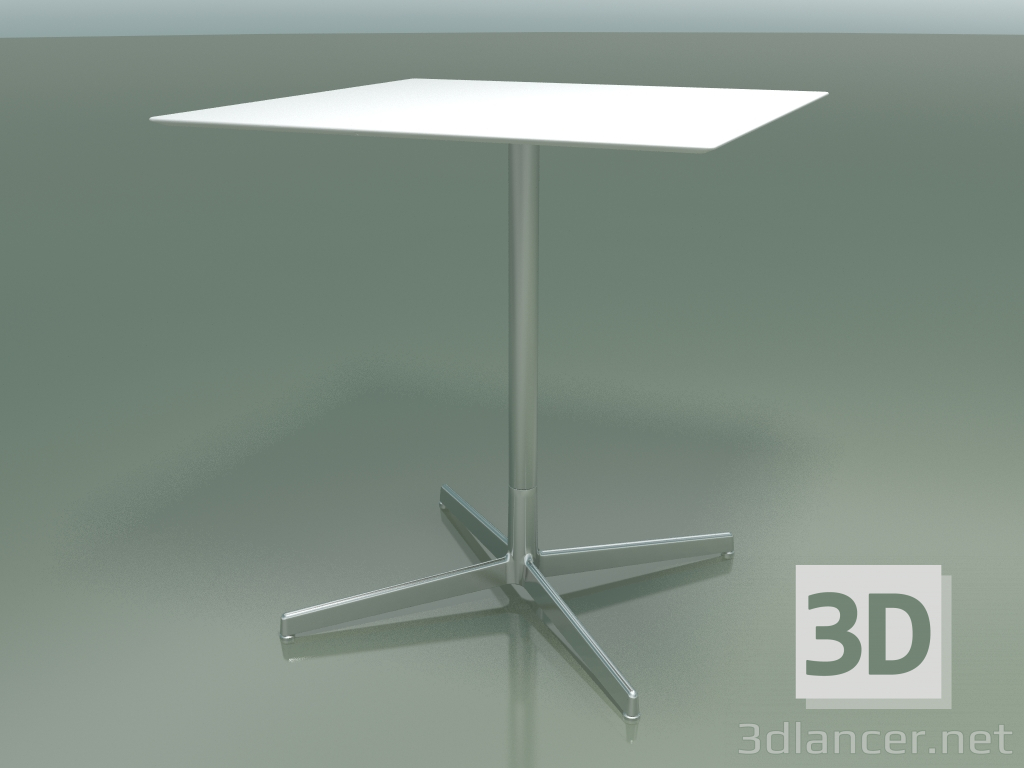 modello 3D Tavolo quadrato 5549 (H 72.5 - 69x69 cm, Bianco, LU1) - anteprima